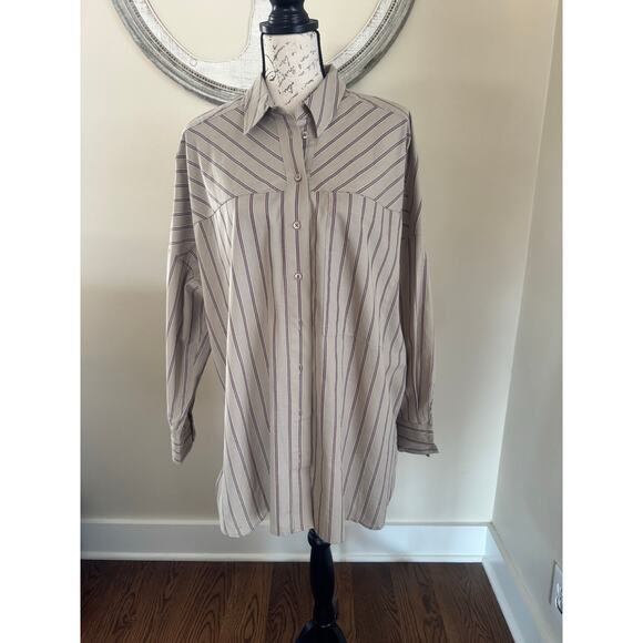 Pilcro by Anthropologie Women’s Bottom Down Shirt Stripe size M - Picture 1 of 8